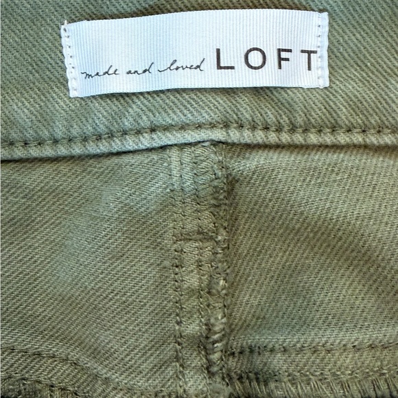 Loft High Rise Kick Crop Jeans in Olive - Picture 4 of 5
